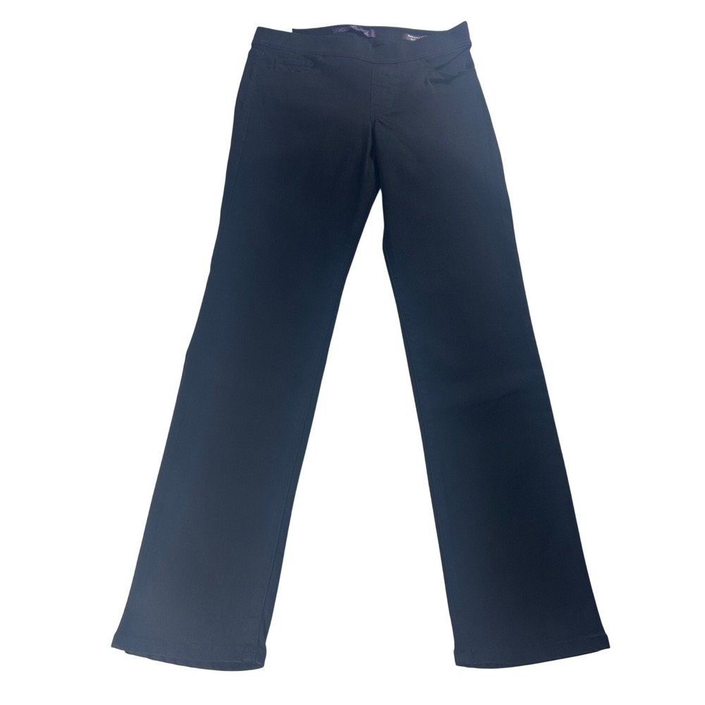 Gloria Vanderbilt Amanda Pull On Jeans Womens 6 Average Black Rinse Slim Leg NEW